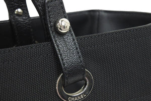 CHANEL シャネル バリビアリッツトートMM トートバッグ A34209 ブラック ココマーク ハンドバッグ 美品 中古 44152