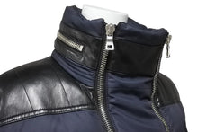 Load image into Gallery viewer, BALMAIN バルマン レザー ダウンジャケット S ブラック コットン ナイロン 5HT8211B923 美品 中古 44154