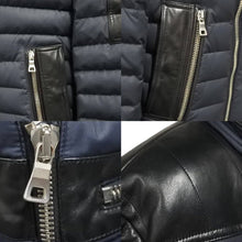 Load image into Gallery viewer, BALMAIN バルマン レザー ダウンジャケット S ブラック コットン ナイロン 5HT8211B923 美品 中古 44154