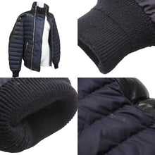 Load image into Gallery viewer, BALMAIN バルマン レザー ダウンジャケット S ブラック コットン ナイロン 5HT8211B923 美品 中古 44154