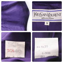 Load image into Gallery viewer, Yves Saint Laurent イヴサンローラン ノーカラージャケット HZ097-850 パープル 3Bボタン ヴィンテージ 美品 中古 44179