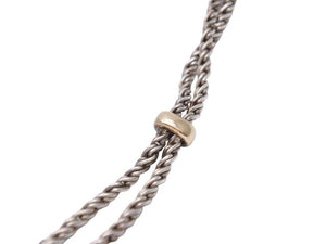 TIFFANY&Co. ティファニー ダブル ハート ロープ ネックレス 925・750 コンビ シルバー ゴールド 43.3g 美品 中古 44184