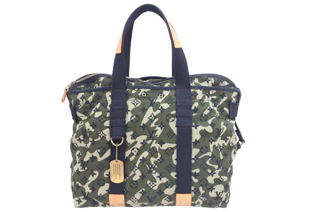LOUIS VUITTON ルイヴィトン トレイ カモフラージュ モノグラム トートバッグ 村上隆 限定 迷彩柄 M95783 美品 中古 44194