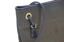 Load image into Gallery viewer, PRADA プラダ ショルダーバック ジャガード レザー ブラウン 茶色 ロゴ ポシェット スナップボタン 美品 中古 44207