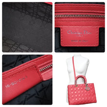 画像をギャラリービューアに読み込む, Christian Dior クリスチャンディオール レディディオール GM 2WAY ハンドバッグ レッド レザー16-BO-0163 美品 中古 44251