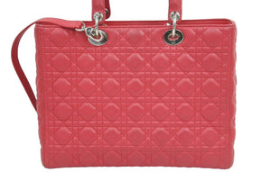 Christian Dior クリスチャンディオール レディディオール GM 2WAY ハンドバッグ レッド レザー16-BO-0163 美品 中古 44251