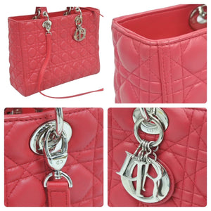 Christian Dior クリスチャンディオール レディディオール GM 2WAY ハンドバッグ レッド レザー16-BO-0163 美品 中古 44251
