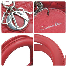 画像をギャラリービューアに読み込む, Christian Dior クリスチャンディオール レディディオール GM 2WAY ハンドバッグ レッド レザー16-BO-0163 美品 中古 44251