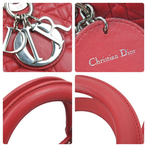 Christian Dior クリスチャンディオール レディディオール GM 2WAY ハンドバッグ レッド レザー16-BO-0163 美品 中古 44251