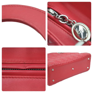 Christian Dior クリスチャンディオール レディディオール GM 2WAY ハンドバッグ レッド レザー16-BO-0163 美品 中古 44251