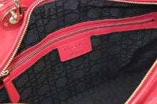画像をギャラリービューアに読み込む, Christian Dior クリスチャンディオール レディディオール GM 2WAY ハンドバッグ レッド レザー16-BO-0163 美品 中古 44251