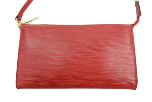 LOUIS VUITTON ポシェット アクセソワール ハンドバッグ エピ レザー カーマイン レッド M40776 美品 中古 44256