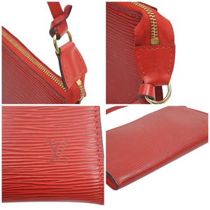 LOUIS VUITTON ポシェット アクセソワール ハンドバッグ エピ レザー カーマイン レッド M40776 美品 中古 44256