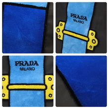 Load image into Gallery viewer, PRADA プラダ トートバッグ カイエトロンプルイユ ベルトモチーフ ナイロン ベロア 1BG065 ブラック ブルー 美品 中古 44269