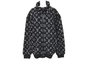LOUIS VUITTON ルイヴィトン 21SS モノグラム フリース オーバーサイズ ブルゾン HKY44W ブラック サイズ 44 美品 中古 44274