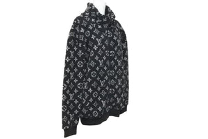 LOUIS VUITTON ルイヴィトン 21SS モノグラム フリース オーバーサイズ ブルゾン HKY44W ブラック サイズ 44 美品 中古 44274
