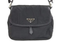 画像をギャラリービューアに読み込む, PRADA プラダ ワンショルダーバッグ ハンドバッグ トライアングルロゴ BR2120 レザー ナイロン ブラック 美品 中古 44279