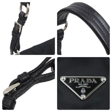 画像をギャラリービューアに読み込む, PRADA プラダ ワンショルダーバッグ ハンドバッグ トライアングルロゴ BR2120 レザー ナイロン ブラック 美品 中古 44279