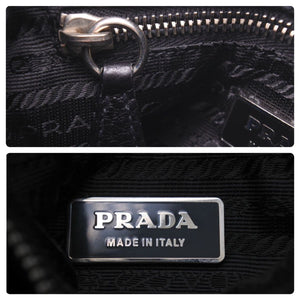 PRADA プラダ ワンショルダーバッグ ハンドバッグ トライアングルロゴ BR2120 レザー ナイロン ブラック 美品 中古 44279