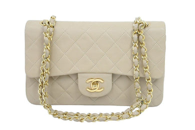 CHANEL マトラッセWフラップチェーンショルダー 1番台 ショルダーバッグ ベージュ×ゴールド 金具 23cm 美品 中古 44289