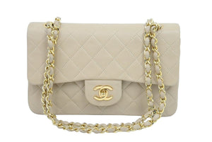 CHANEL マトラッセWフラップチェーンショルダー 1番台 ショルダーバッグ ベージュ×ゴールド 金具 23cm 美品 中古 44289