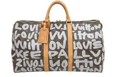 LOUIS VUITTON ルイヴィトン モノグラム グラフィティ キーポル50 ボストンバッグ ホワイト M92197 中古 44299