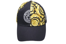 画像をギャラリービューアに読み込む, VERSACE ヴェルサーチ バロッコプリント メデューサ キャップ ブラック ゴールド ロゴ 帽子 サイズ59 美品 中古 44310