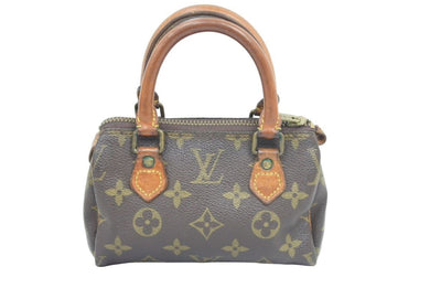 LOUIS VUITTON ルイヴィトン ミニスピーディ ハンドバッグ モノグラム ブラウン レザー M41534 中古 44328