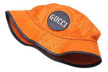 画像をギャラリービューアに読み込む, GUCCI グッチ ハット 帽子 ロゴ 627115 オレンジ GG M ナイロン サイズ M 保存袋 未使用 中古 44332