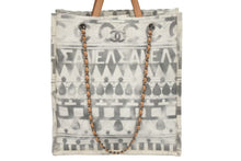 Load image into Gallery viewer, CHANEL シャネル バッグ アイコンショッピングバッグ ハンドバッグ グレー 24番台 ココパフューム キャンバス レザー 中古 44333