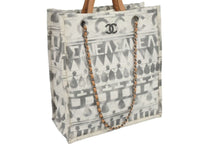 Load image into Gallery viewer, CHANEL シャネル バッグ アイコンショッピングバッグ ハンドバッグ グレー 24番台 ココパフューム キャンバス レザー 中古 44333