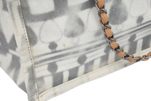 CHANEL シャネル バッグ アイコンショッピングバッグ ハンドバッグ グレー 24番台 ココパフューム キャンバス レザー 中古 44333