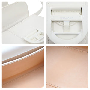 DELVAUX デルボー ブリヨンPM ハンドバッグ ホワイトボックスカーフ 美品 中古 44338