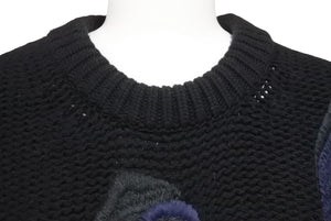 Christian Dior クリスチャンディオール 22AW サカイローズモチーフニット 213M652AT336 ブラック サイズXS 美品 中古 44340