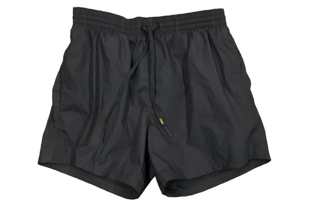 FENDI フェンディ Swim shorts スイムパンツ ハーフパンツ トランクス 水着 FXB077 ナイロン ブラック サイズ44 美品 中古 44344