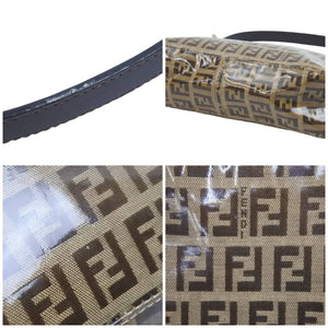 FENDI フェンディ ミニワンショルダーバッグ ハンドバッグ ズッカ柄 コーティングキャンバス ベージュ ブラウン 美品 中古 44358