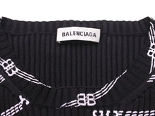 画像をギャラリービューアに読み込む, 新品同様 BALENCIAGA バレンシアガ LS BBロゴ 長袖Tシャツ ブラック ホワイト トップス 総ロゴ 621004 サイズXS 中古 44375