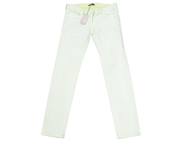 BALMAIN バルマン ストレッチデニムパンツ カラーパンツ コットン ポリウレタン ライトグリーン サイズ38 美品 中古 44382