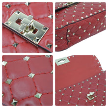 Load image into Gallery viewer, Valentino Garavani ヴァレンティノ ガラヴァーニ ロックスタッズ スパイク チェーンショルダーバッグ レッド 美品 中古 44386
