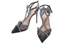 画像をギャラリービューアに読み込む, ChristianLouboutin クリスチャンルブタン 21SS Double L ストラスパンプス スワロフスキー VERSIONGUNMETAL 37 美品 中古 44390