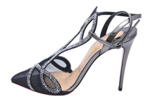 画像をギャラリービューアに読み込む, ChristianLouboutin クリスチャンルブタン 21SS Double L ストラスパンプス スワロフスキー VERSIONGUNMETAL 37 美品 中古 44390