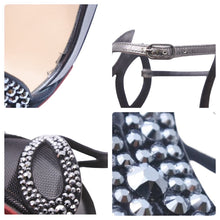 画像をギャラリービューアに読み込む, ChristianLouboutin クリスチャンルブタン 21SS Double L ストラスパンプス スワロフスキー VERSIONGUNMETAL 37 美品 中古 44390