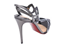 画像をギャラリービューアに読み込む, ChristianLouboutin クリスチャンルブタン 21SS Double L ストラスパンプス スワロフスキー VERSIONGUNMETAL 37 美品 中古 44390