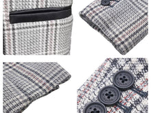 Load image into Gallery viewer, LOUISVUITTON ルイヴィトン チェックジャケット ロングコート ウール シルク キュプラ ホワイト ブラック サイズ36 美品 中古 44393