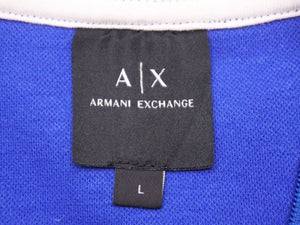 個人保管未使用品 ARMANI EXCHANGE アルマーニエクスチェンジ 半袖Tシャツ 3GZMAB ZJBFZ コットン ブルー ホワイト サイズL 44394