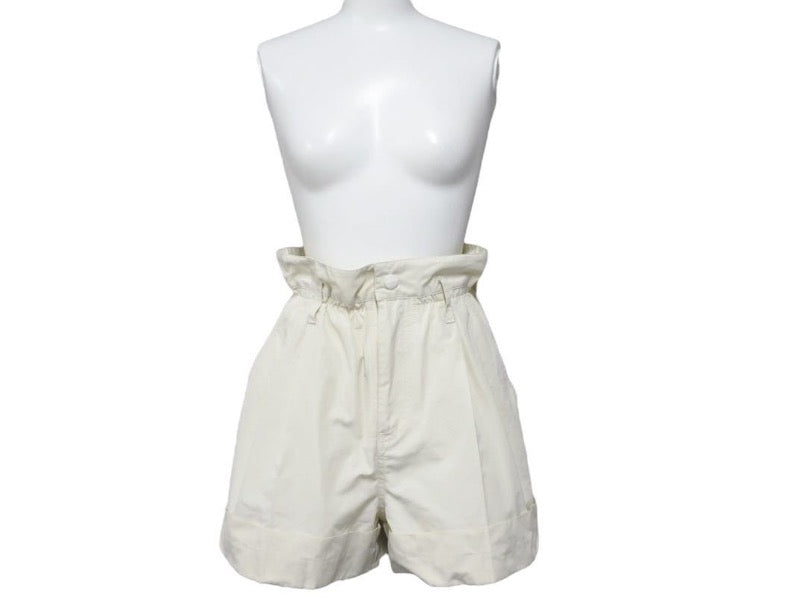 Moncler モンクレール ペーパーバッグウエストショートパンツ PANTALONE 2020AW ポリエステル アイボリー サイズ38 美品 中古 44398