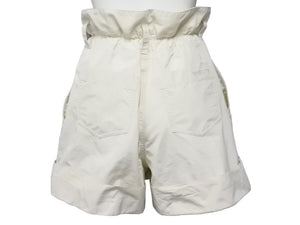 Moncler モンクレール ペーパーバッグウエストショートパンツ PANTALONE 2020AW ポリエステル アイボリー サイズ38 美品 中古 44398