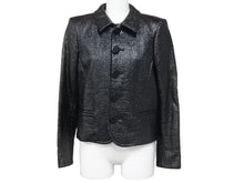 画像をギャラリービューアに読み込む, SAINT LAURENT PARIS サンローランパリ フェイクレザージャケット コットン レーヨン ポリウレタン ブラック 36 美品 中古 44407
