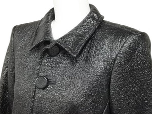 SAINT LAURENT PARIS サンローランパリ フェイクレザージャケット コットン レーヨン ポリウレタン ブラック 36 美品 中古 44407