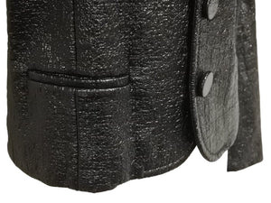 SAINT LAURENT PARIS サンローランパリ フェイクレザージャケット コットン レーヨン ポリウレタン ブラック 36 美品 中古 44407